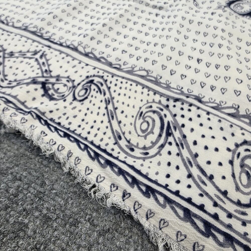 Anthropologie Maeve Top Womens XS Navy White Heart Print Boho Peasant Blouse - Picture 12 of 16